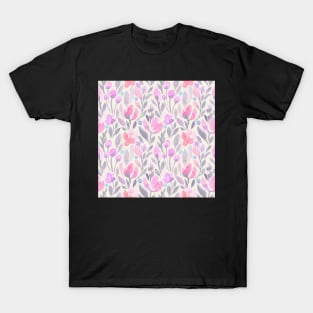 Pink, Purple, Watercolor, Floral T-Shirt